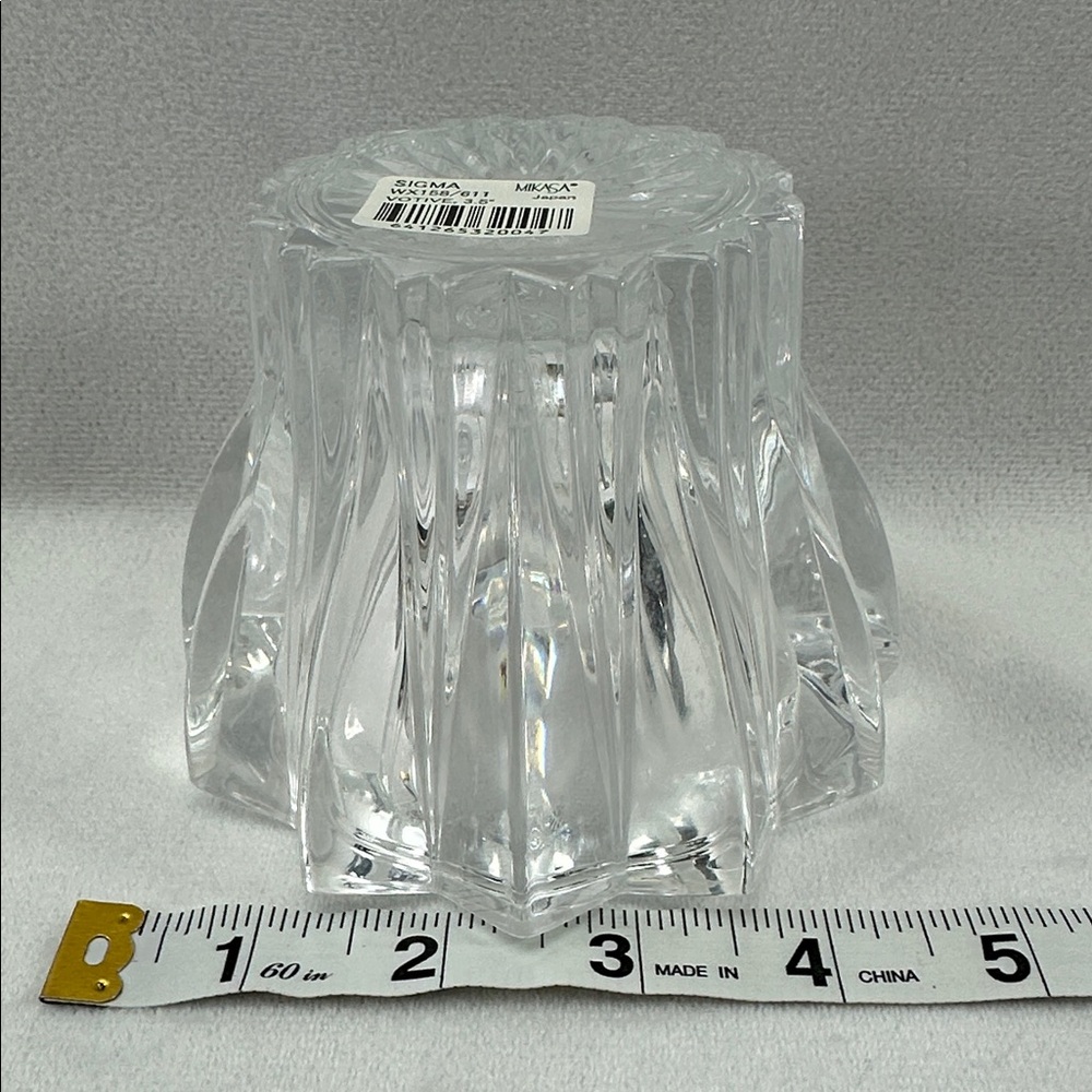 Mikasa Crystal Votive Glass Decorative Sigma Candle Holder - Picture 3 of 14